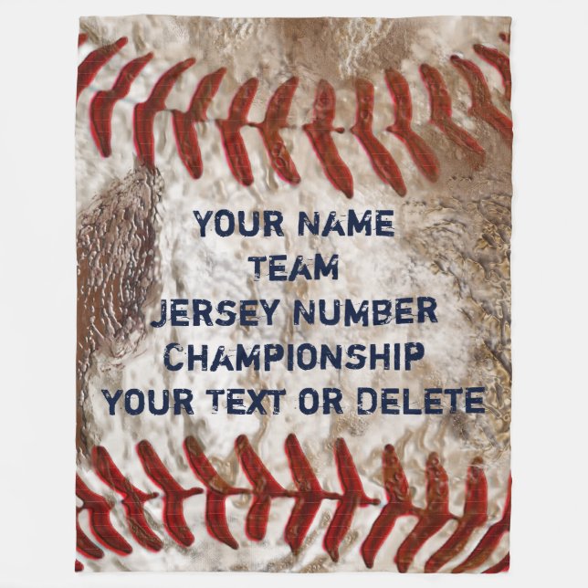 Personalized Dirty look Baseball Fleece Blanket (Front)