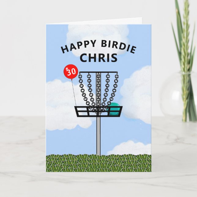 Personalized Disc Golf Birthday Card (Front)