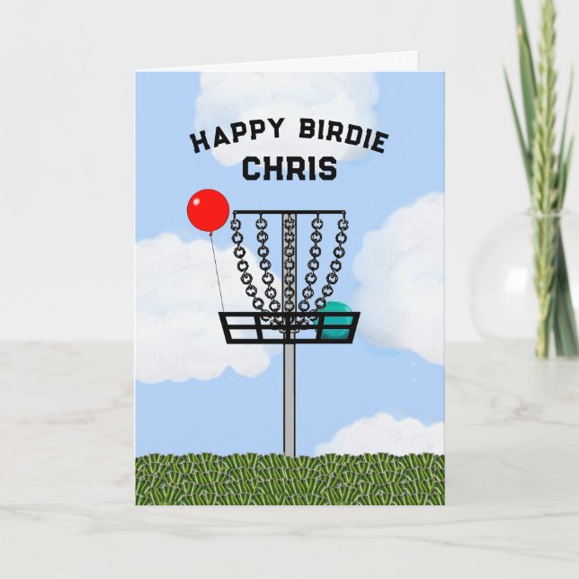 Personalized Disc Golf Birthday Card (Front)