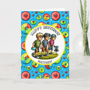 Personalized Disc Golf Boy's Birthday   Card