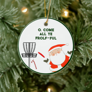 personalized disc golf Christmas Ceramic Ornament