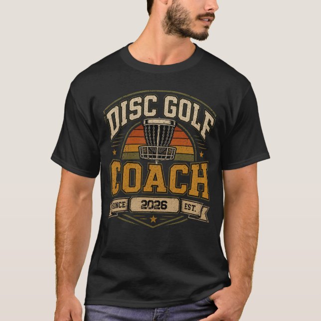 Personalized Disc Golf Coach Since Year Logo T-Shirt (Front)