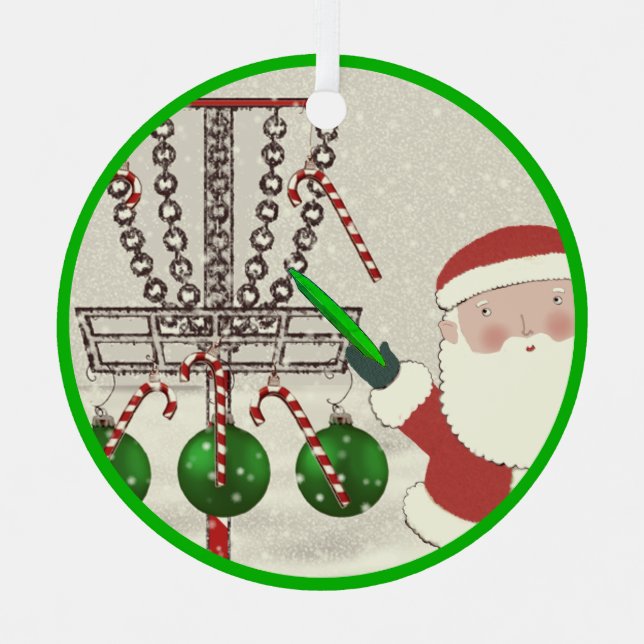 Personalized Disc Golf Gift Metal Ornament (Front)