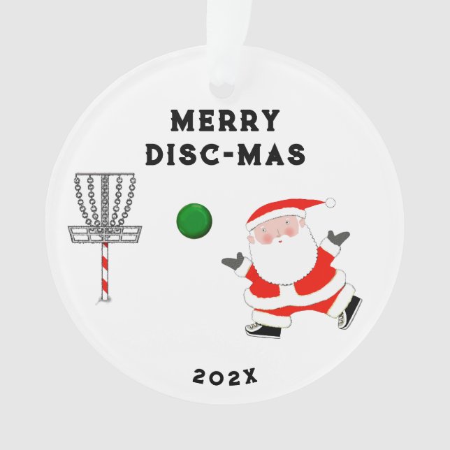 Personalized Disc Golf Holiday Gift Ornament (Front)
