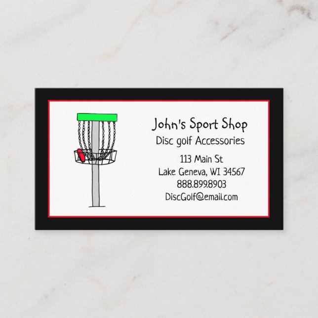 Personalized Disc Golf Shop Business    Business Card (Front)
