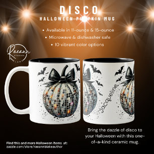 Personalized Disco Halloween Pumpkin Ceramic Mug
