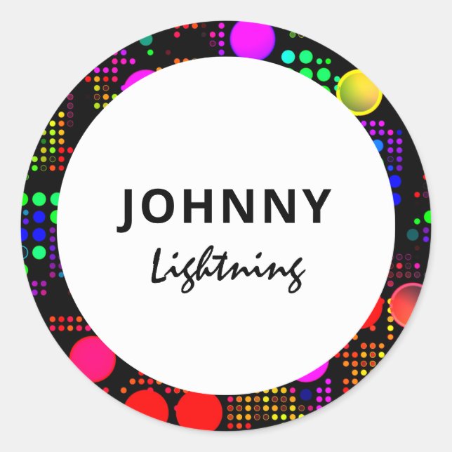 Personalized Disco Led Lights Classic Round Sticker (Front)