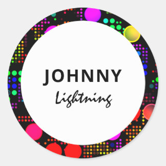 Personalized Disco Led Lights Classic Round Sticker