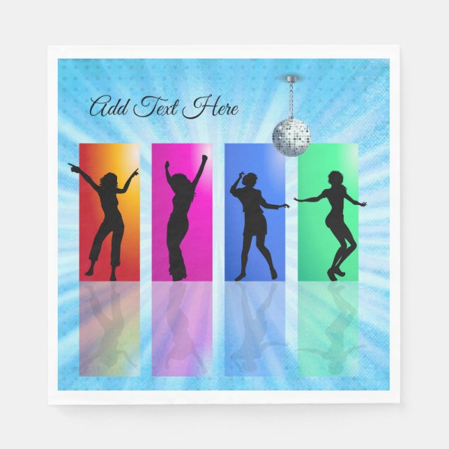 Personalized Disco Party Retro Napkins (Front)