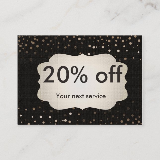 Personalized Discount Gift Confetti Gold Coupon (Front)