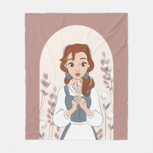 Personalized Disney Belle in the Garden Fleece Blanket