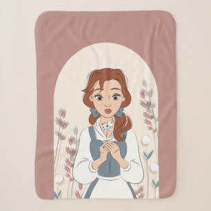 Personalized Disney Belle in the Garden Sherpa Blanket