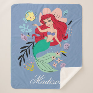 Personalized Disney Princess   Ariel & the Ocean Sherpa Blanket