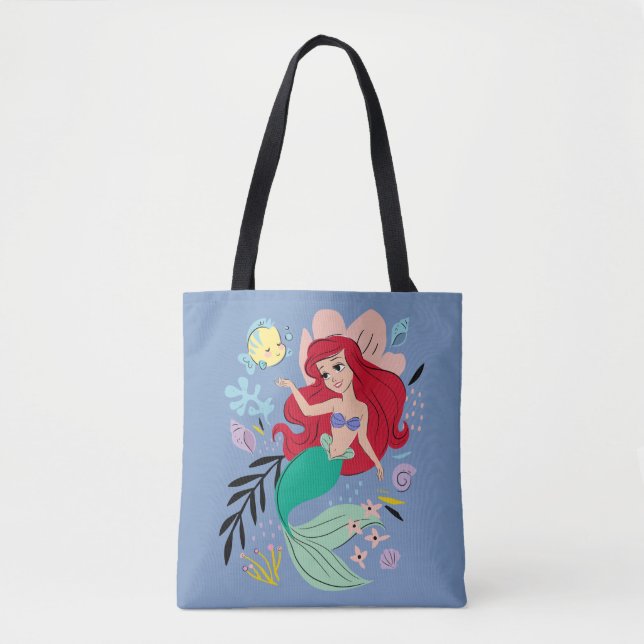 Personalized Disney Princess | Ariel & the Ocean Tote Bag (Front)