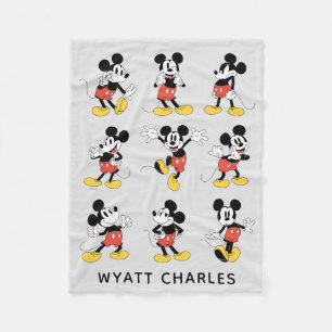 Personalized Disney's Mickey Mouse Emotions Fleece Blanket