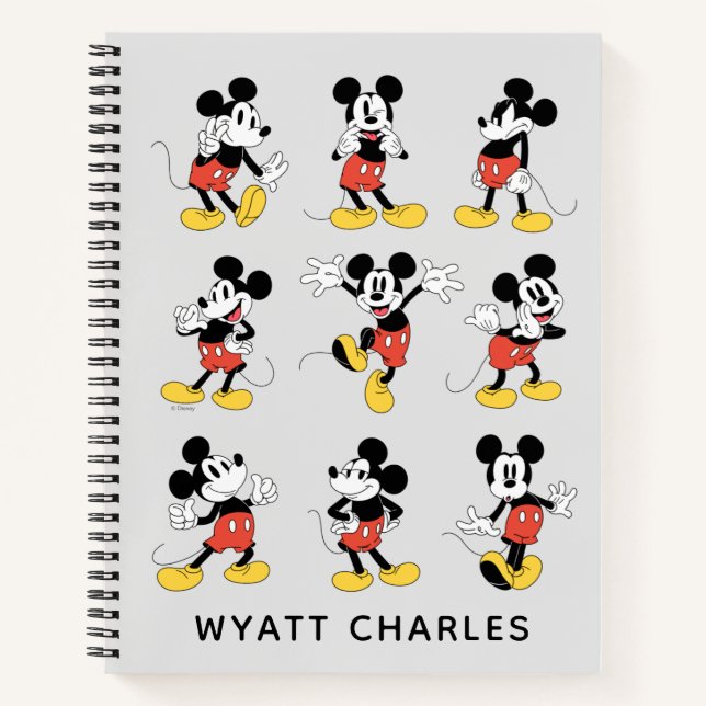Personalized Disney's Mickey Mouse Emotions Sketch Notebook (Front)