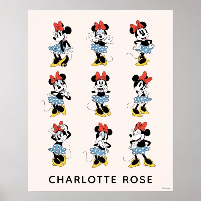 Personalized Disney's Minnie Mouse Emotions Poster (Front)