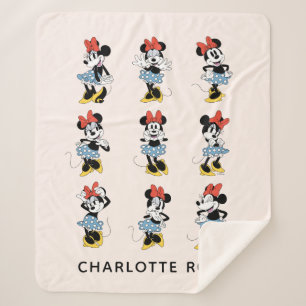 Personalized Disney's Minnie Mouse Emotions Sherpa Blanket