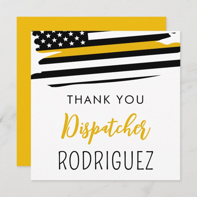 Personalized Dispatcher Thin Gold Line Thank You  (Front/Back)