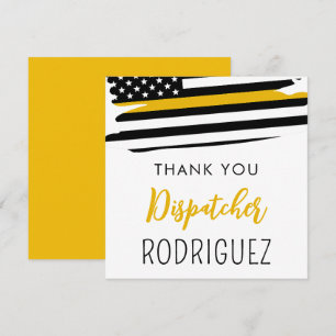Personalized Dispatcher Thin Gold Line Thank You  Card