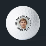 Personalized Distressed College Text Golf Balls<br><div class="desc">Custom personalized All Distressed Grunge College Font Fun Text Photo / Logo Golf Balls template - Version 1. Large capitalized weathered, sports, university graduation font upper and lower text lines allows for a clear bold statement that is easily read, for your message, name, or other text. See our other templates...</div>