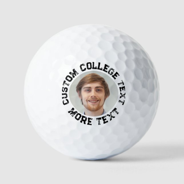 Personalized Distressed College Text Golf Balls (Front)