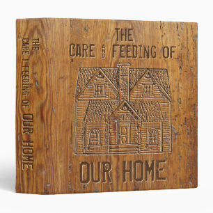 Personalized Distressed Wood Household Manual Binder