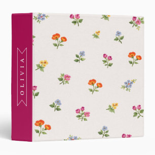 Personalized Ditsy Floral Cottagecore Wildflower Binder
