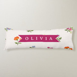 Personalized Ditsy Floral Cottagecore Wildflower Body Pillow