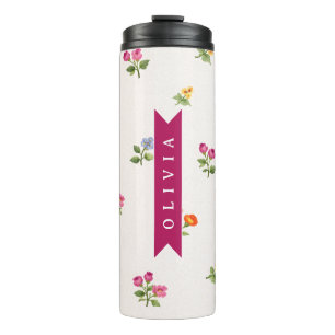 Personalized Ditsy Floral Cottagecore Wildflower Thermal Tumbler