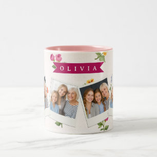 Personalized Ditsy Floral Cottagecore Wildflower Two-Tone Coffee Mug