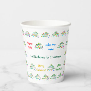 Personalized Diverse Merry Christmas Wish & Tree Paper Cups