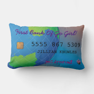 Personalized Divorce Funny Custom Credit Card Lumbar Pillow