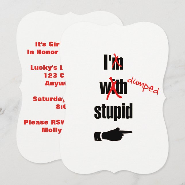 Personalized Divorce | Funny Girls Night Out Party Invitation (Front/Back)