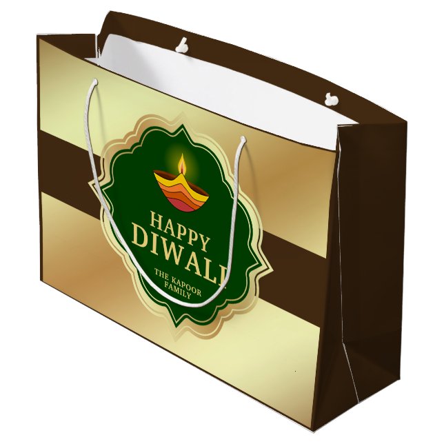 Personalized Diwali Large Gift Bag (Back Angled)