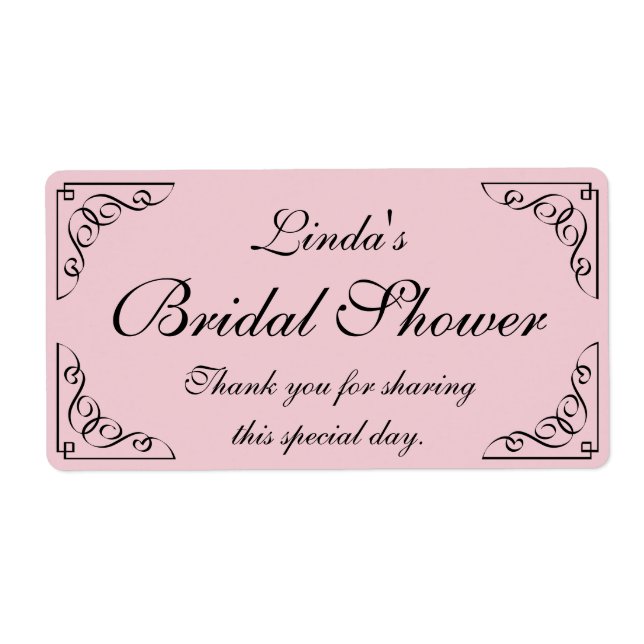 Personalized DIY bridal shower water bottle labels (Front)