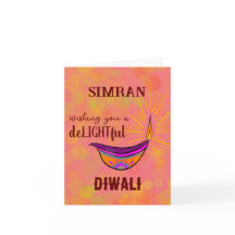 Personalized Diya Diwali Card