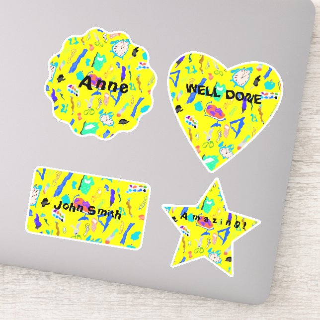 Personalized Dizzy Back to School Stickers (Detail)