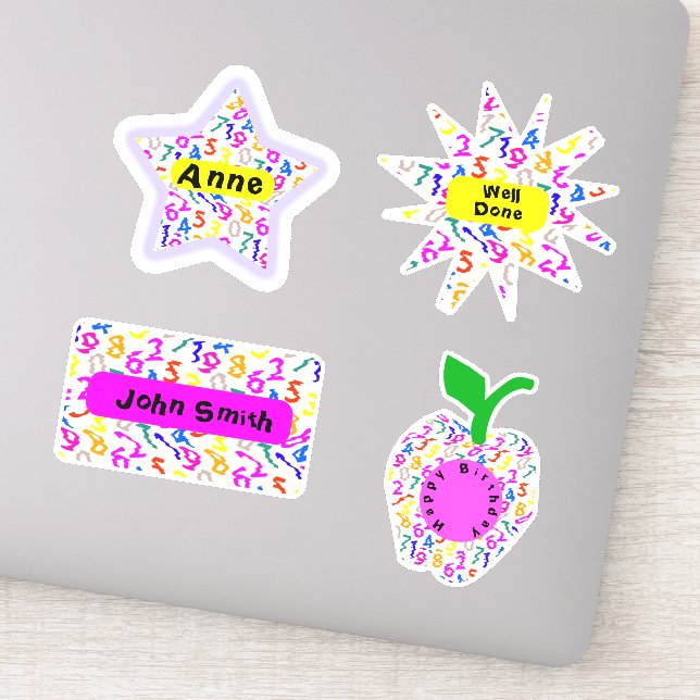 Personalized Dizzy Colorful Numbers (Detail)