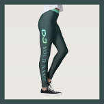 Personalized DJ DJane outfit leggings<br><div class="desc">Beautiful custom legging featuring the word "DJ" and a customizable name text in a soft teal blue hue on a gradient background of black. Unique but beautiful outfit for DJs / DJanes. 

The text is customizable.</div>