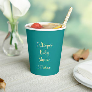 Personalized Dk Green Let's Get Beachy Paper Cups