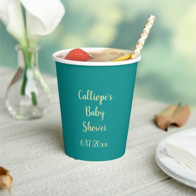 Personalized Dk Green Let's Get Beachy Paper Cups (Insitu)