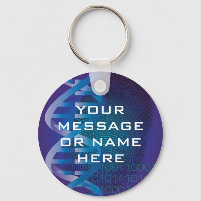 Personalized DNA Fingerprint Medical Science Keychain (Front)