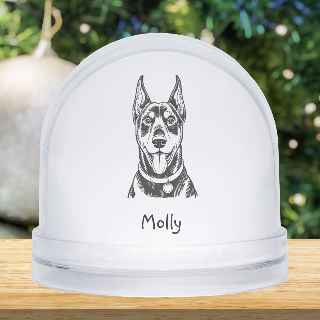 Personalized Doberman Dog Christmas Snowglobe (Creator Uploaded)