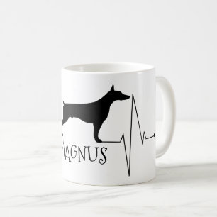 Personalized Doberman Love My Dog Heart Beat Coffee Mug