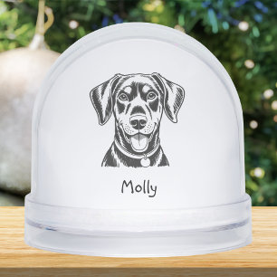 Personalized Dobermann Dog Christmas Snowglobe
