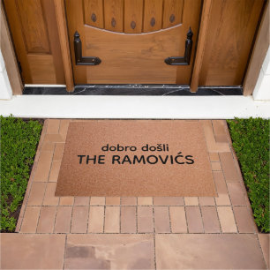 Personalized Dobro Došli The Ramovićs Welcome Home Doormat