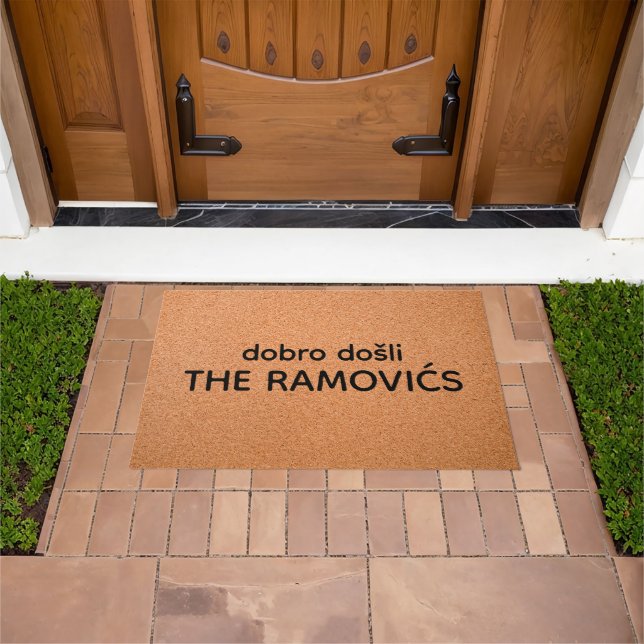 Personalized Dobro Došli The Ramovićs Welcome Home Doormat (Outdoor)