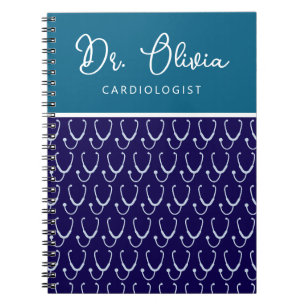 Personalized Doctor Blue Stethoscope Notebook