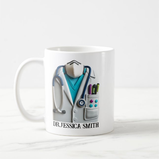 Personalized Doctor | Custom Name for Doctor Day Coffee Mug (Left)